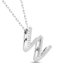 Thumbnail Image 2 of Diamond Letter W Necklace 1/8 ct tw Round-cut Sterling Silver 18&quot;