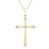 Thumbnail Image 1 of Diamond Cross Necklace 1/5 ct tw Round-cut 10K Yellow Gold 18&quot;