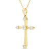 Diamond Cross Necklace 1/5 ct tw Round-cut 10K Yellow Gold 18"