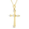 Thumbnail Image 2 of Diamond Cross Necklace 1/5 ct tw Round-cut 10K Yellow Gold 18&quot;
