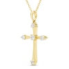 Thumbnail Image 1 of Diamond Cross Necklace 1/5 ct tw Round-cut 10K Yellow Gold 18"