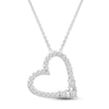 Thumbnail Image 1 of Diamond Heart Necklace 1/4 ct tw Round & Princess-cut 10K White Gold 18&quot;
