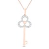Diamond Key Necklace 1/4 ct tw Round-cut 10K Rose Gold 19"