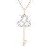 Thumbnail Image 0 of Diamond Key Necklace 1/4 ct tw Round-cut 10K Rose Gold 19"