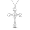 Thumbnail Image 1 of Diamond Cross Necklace 1/6 ct tw Round-cut Sterling Silver 19&quot;