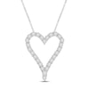 Diamond Heart Necklace 1/10 ct tw Round-cut Sterling Silver 19"
