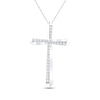 Thumbnail Image 1 of Diamond Cross Necklace 1/8 ct tw Round-cut 10K White Gold 19&quot;