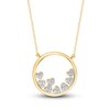 Thumbnail Image 1 of Diamond Circle Heart Necklace 1/6 ct tw Round-cut 10K Yellow Gold 18&quot;