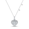 Diamond Heart Necklace 1/6 ct tw Baguette & Round-cut 10K White Gold 18"