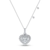 Thumbnail Image 1 of Diamond Heart Necklace 1/6 ct tw Baguette & Round-cut 10K White Gold 18&quot;