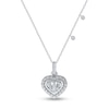 Thumbnail Image 0 of Diamond Heart Necklace 1/6 ct tw Baguette & Round-cut 10K White Gold 18"