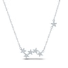 Diamond Star Necklace 1/5 ct tw Round-cut 10K White Gold 18"