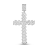 Thumbnail Image 0 of Men's Diamond Cross Curb Pendant 1-1/2 ct tw Round-cut 10K White Gold