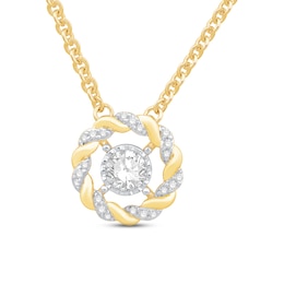 Circle of Gratitude Diamond Necklace 1/3 ct tw Round-cut 10K Two-Tone Gold 19&quot;