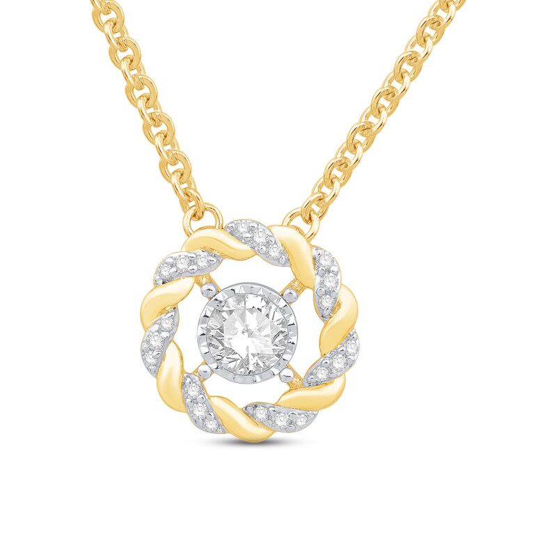 Circle of Gratitude Diamond Necklace 1/3 ct tw Round-cut 10K Two-Tone Gold 19"