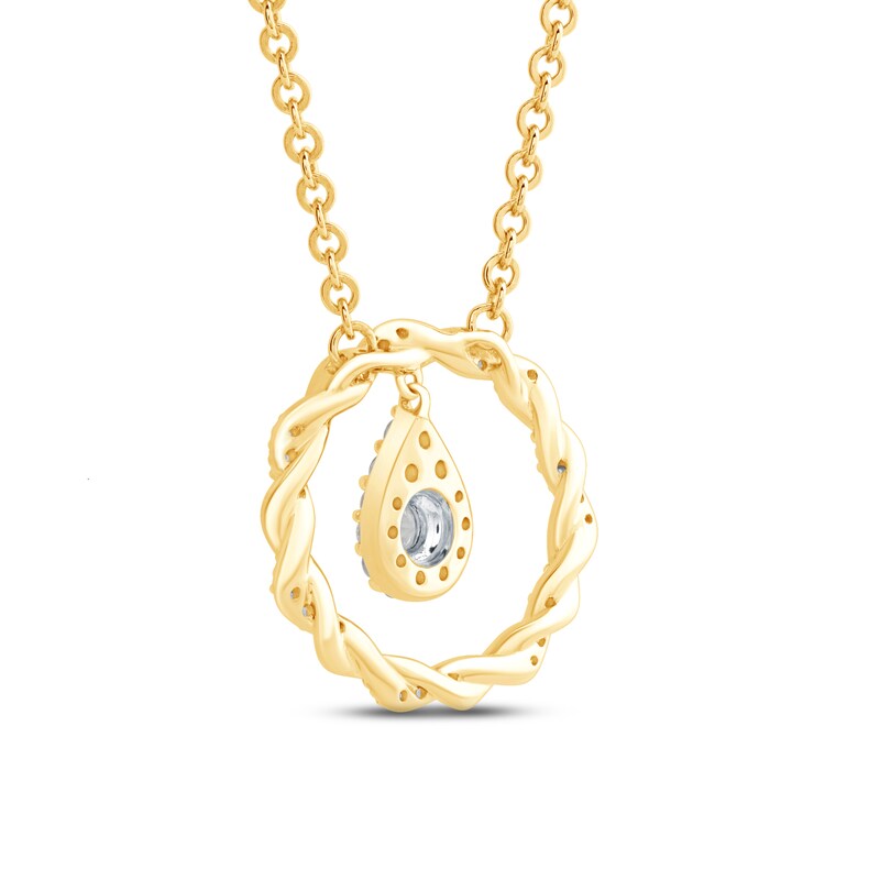 Circle of Gratitude Diamond Necklace 1/4 ct tw Round-cut 10K Two-Tone Gold 19"