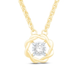 Circle of Gratitude Diamond Necklace 1/8 ct tw Round-cut 10K Two-Tone Gold 19&quot;