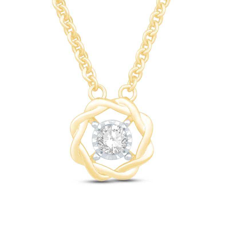 Circle of Gratitude Diamond Necklace 1/8 ct tw Round-cut 10K Two-Tone Gold 19"