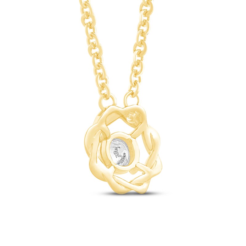 Circle of Gratitude Diamond Necklace 1/8 ct tw Round-cut 10K Two-Tone Gold 19"