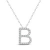 Thumbnail Image 1 of Diamond Letter B Necklace 1/8 ct tw Round-cut Sterling Silver 18&quot;