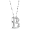 Thumbnail Image 2 of Diamond Letter B Necklace 1/8 ct tw Round-cut Sterling Silver 18&quot;