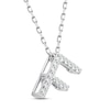 Diamond Letter F Necklace 1/10 ct tw Round-cut Sterling Silver 18"