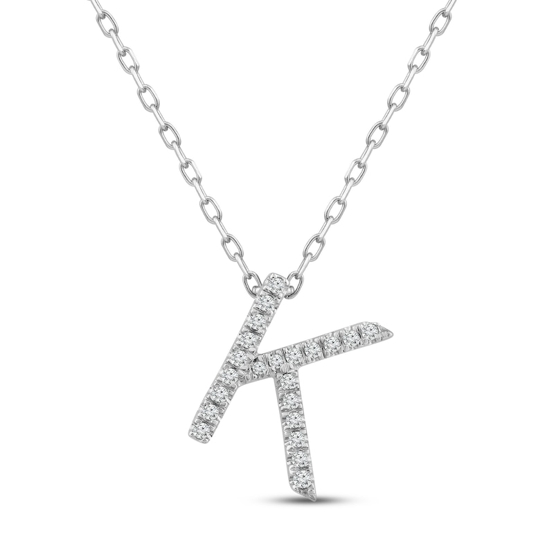 KC Designs Diamond Bitty Block Initial V Necklace N13095-V - The