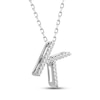Thumbnail Image 1 of Diamond Letter K Necklace 1/10 ct tw Round-cut Sterling Silver 18"