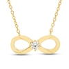 Thumbnail Image 1 of Diamond Infinity Necklace 1/10 ct tw Round-cut 10K Yellow Gold 18&quot;