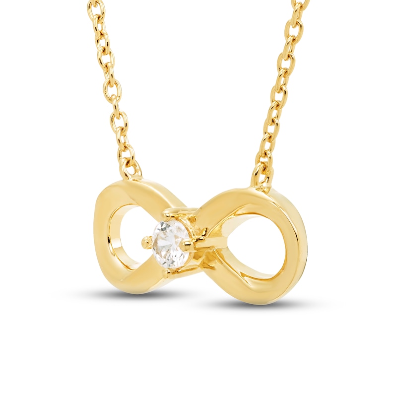 Main Image 2 of Diamond Infinity Necklace 1/10 ct tw Round-cut 10K Yellow Gold 18&quot;