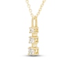 Diamond Three-Stone Dangle Necklace 1/6 ct tw Round-cut 10K Yellow Gold 18"