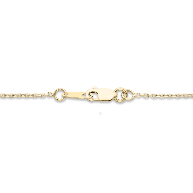 Main Image 3 of Diamond Three-Stone Dangle Necklace 1/6 ct tw Round-cut 10K Yellow Gold 18&quot;