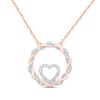 Kay Circle of Gratitude Diamond Heart Necklace 1/10 ct tw Round-cut 10K Rose Gold 19"