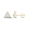 Thumbnail Image 0 of Men's Diamond Triangle Stud Earrings 1/8 ct tw Round-cut 10K Yellow Gold
