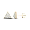 Thumbnail Image 1 of Men's Diamond Triangle Stud Earrings 1/8 ct tw Round-cut 10K Yellow Gold