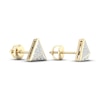 Thumbnail Image 1 of Men's Diamond Triangle Stud Earrings 1/8 ct tw Round-cut 10K Yellow Gold