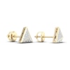 Thumbnail Image 2 of Men's Diamond Triangle Stud Earrings 1/8 ct tw Round-cut 10K Yellow Gold