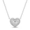 Thumbnail Image 0 of Forever Connected Diamond Heart Necklace 1/4 ct tw Pear & Round-cut 10K White Gold 18"