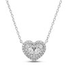 Thumbnail Image 0 of Forever Connected Diamond Heart Necklace 1/4 ct tw Pear & Round-cut 10K White Gold 18"