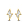 Thumbnail Image 2 of Men's Diamond Lightning Bolt Earrings 1/4 ct tw Round-cut 10K Yellow Gold