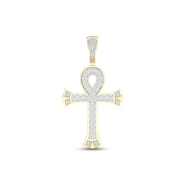 Men's Diamond Ankh Pendant 1/5 ct tw Round-cut 10K Yellow Gold