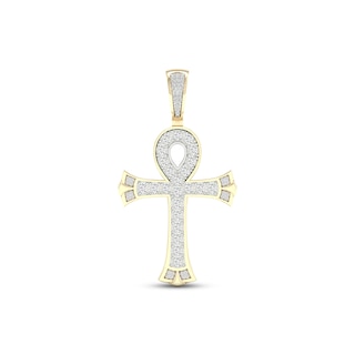 Men's Diamond Ankh Pendant 1/5 ct tw Round-cut 10K Yellow Gold