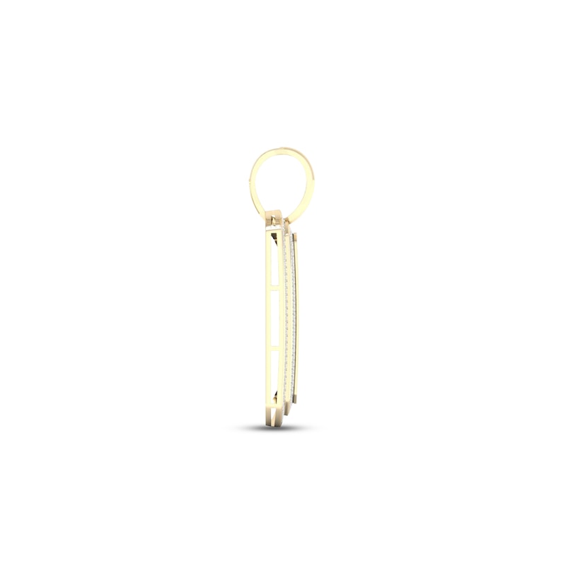 Men's Diamond Dog Tag Pendant 1/2 ct tw Round-cut 10K Yellow Gold