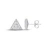 Thumbnail Image 1 of Men's Diamond Triangle Earrings 3/4 ct tw Round-cut 10K White Gold