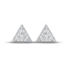 Thumbnail Image 1 of Men's Diamond Triangle Earrings 3/4 ct tw Round-cut 10K White Gold