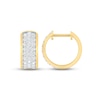 Thumbnail Image 1 of Men's Three-Row Huggie Hoop Earrings 1 ct tw Round-cut 10K Yellow Gold