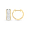 Thumbnail Image 0 of Men's Three-Row Huggie Hoop Earrings 1 ct tw Round-cut 10K Yellow Gold