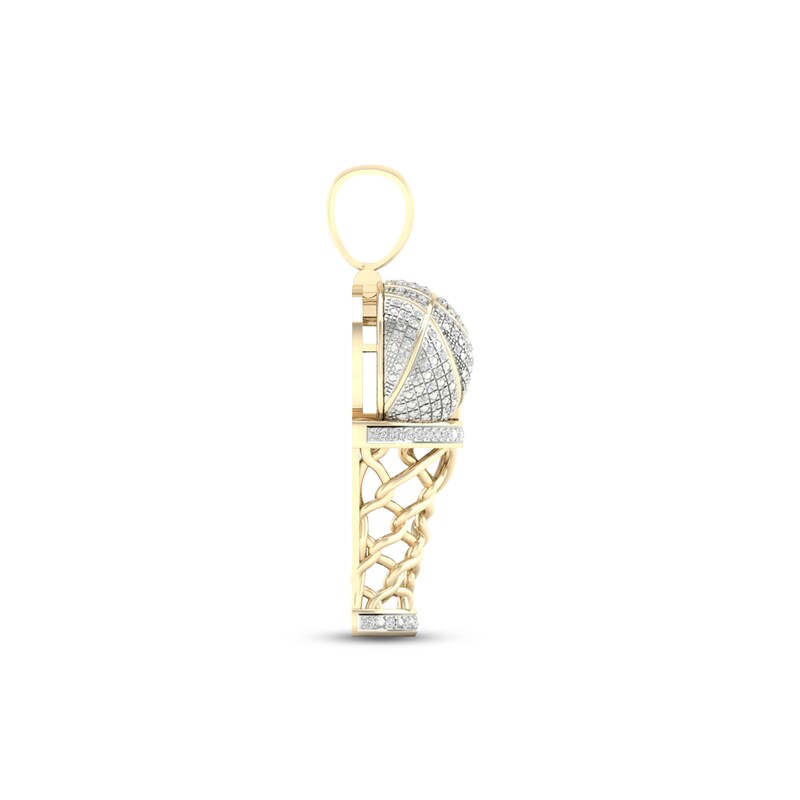 Men's Diamond Number 23 Basketball Pendant 1/4 ct tw Round-cut 10K Yellow Gold