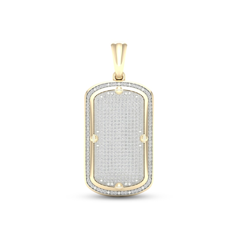 Men's Photo Dog Tag Necklace 10K Yellow Gold 22