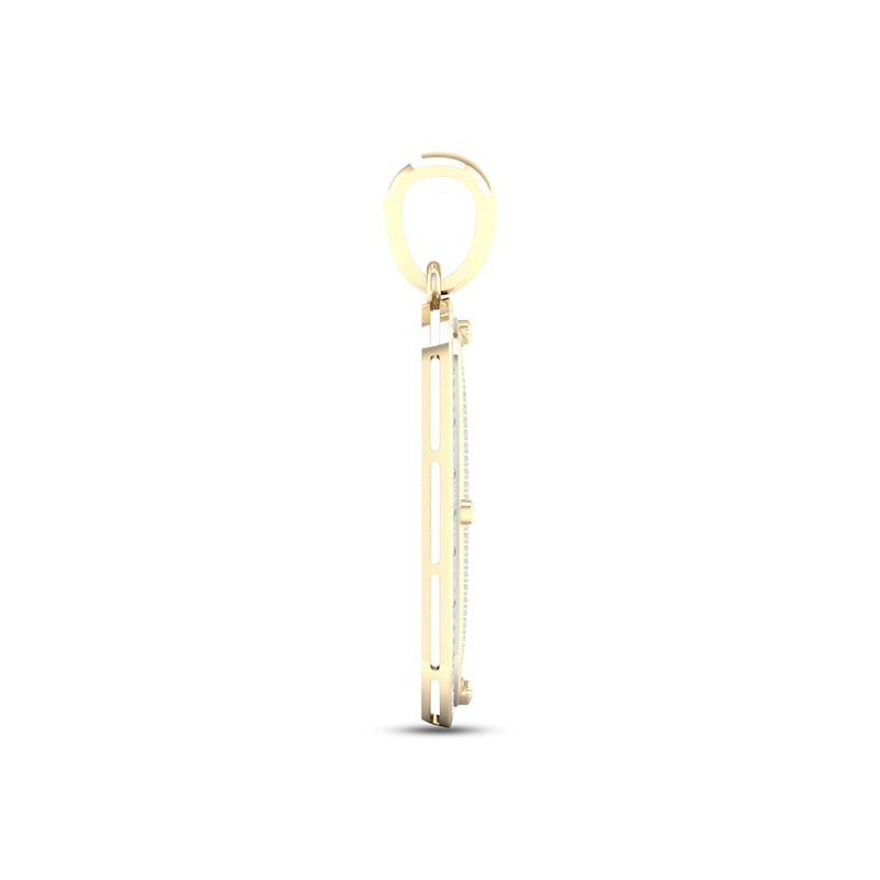 Main Image 2 of Men's Diamond Dog Tag Pendant 1 ct tw Round-cut 10K Yellow Gold